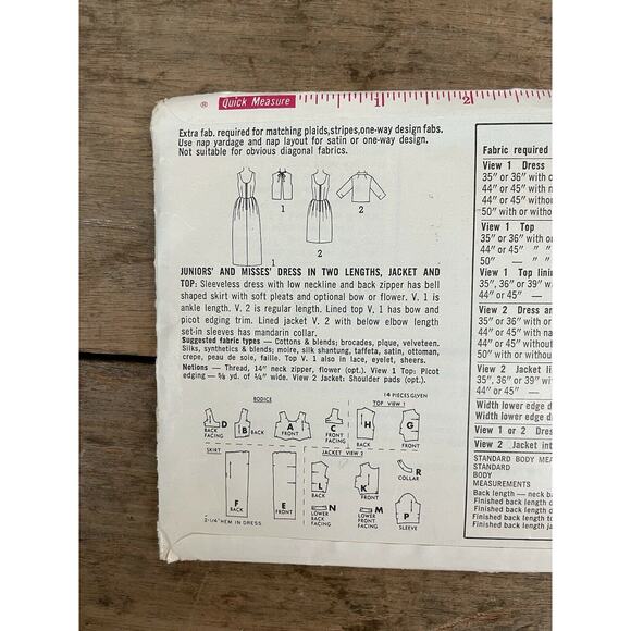 Vintage Simplicity Dress & Jacket Size 10 Sew Pattern 6174 Retro Style - Picture 7 of 7